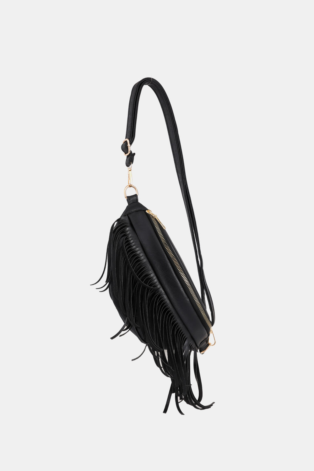 Fringed PU Leather Sling Bag - Doll Fits