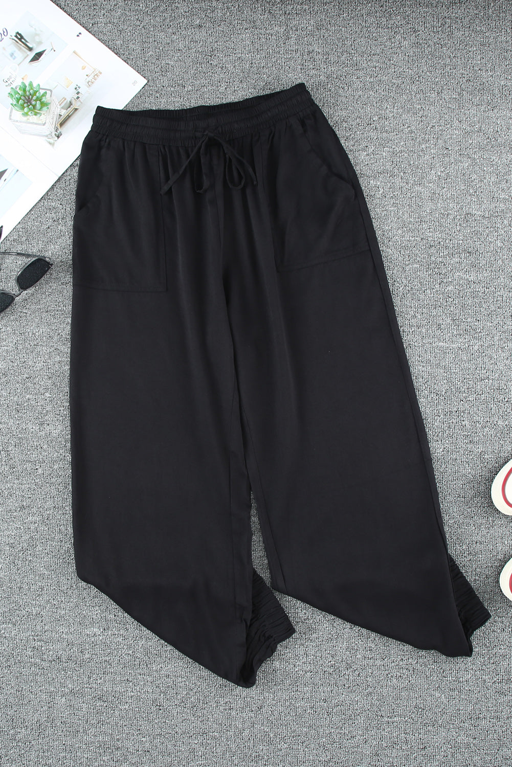 Drawstring Waist Joggers with Pockets Pants- Doll Fits