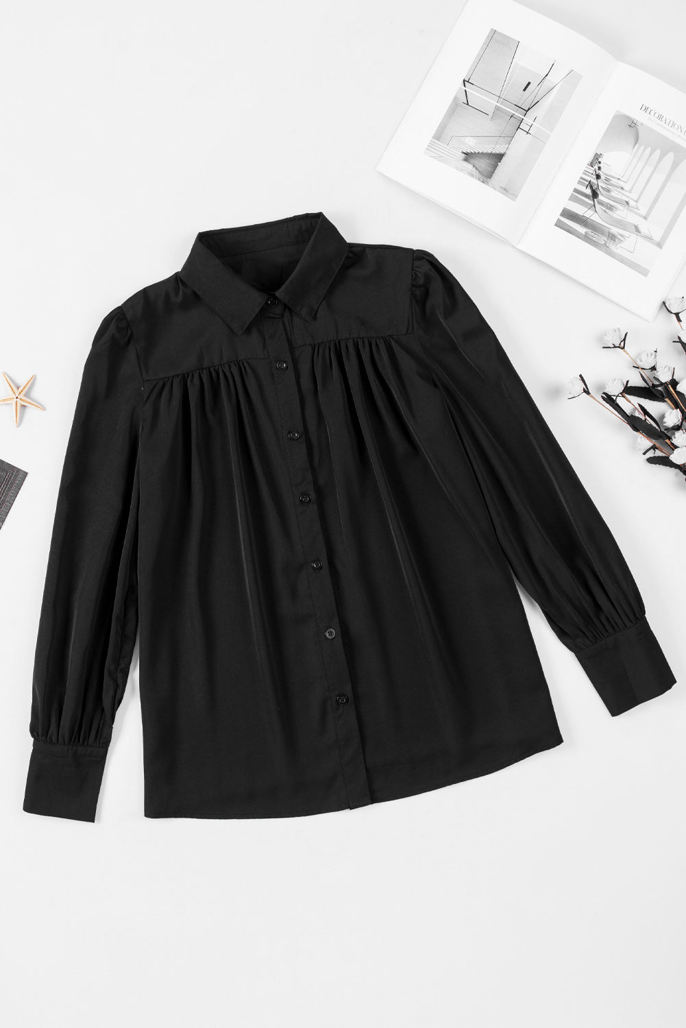 Gathered Detail Puff Sleeve Shirt Shirts & Tops- Doll Fits