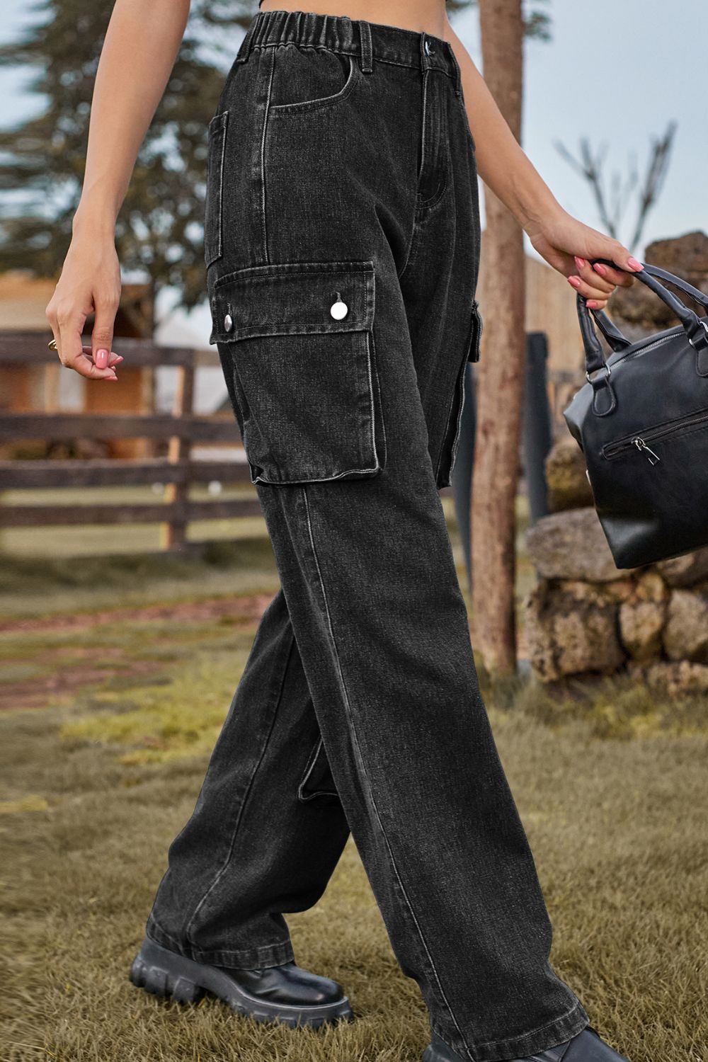 Loose Fit Long Jeans with Pockets - Doll Fits
