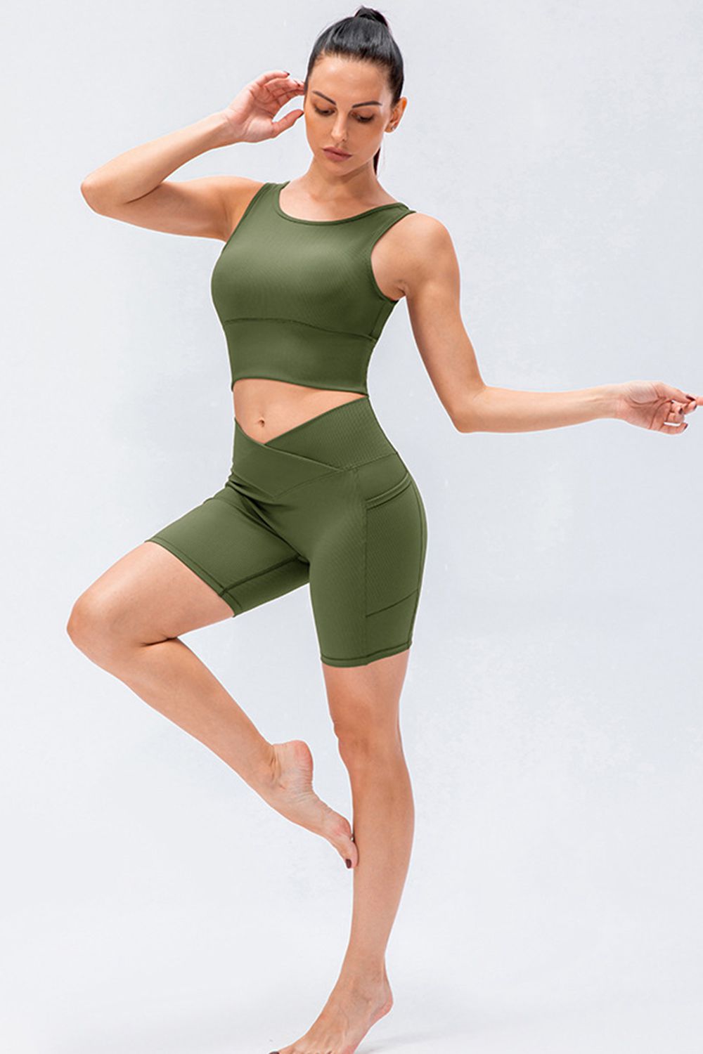 Slim Fit V-Waistband Sports Shorts Activewear- Doll Fits