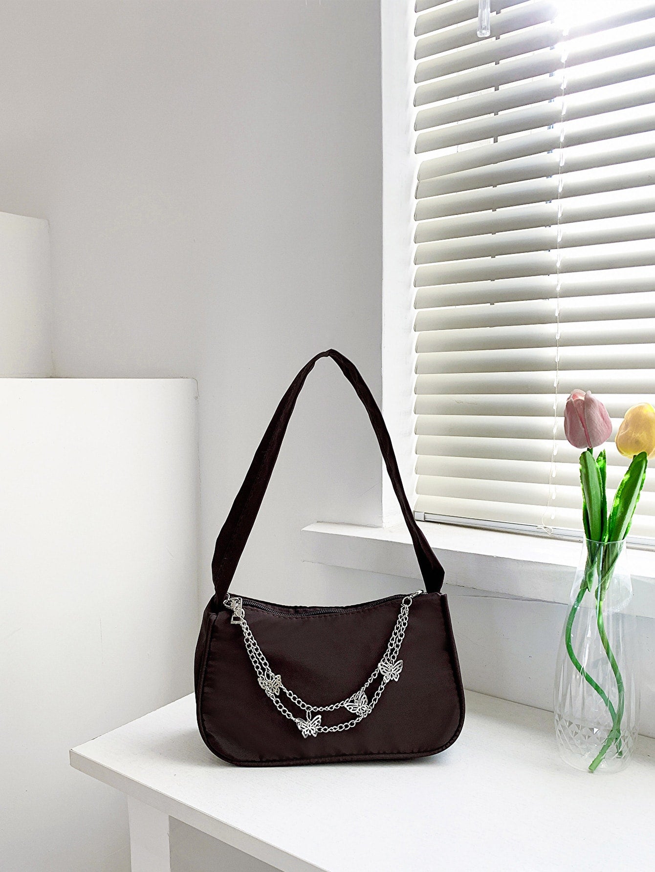 Butterfly Charm Polyester Hand Bag Handbags- Doll Fits