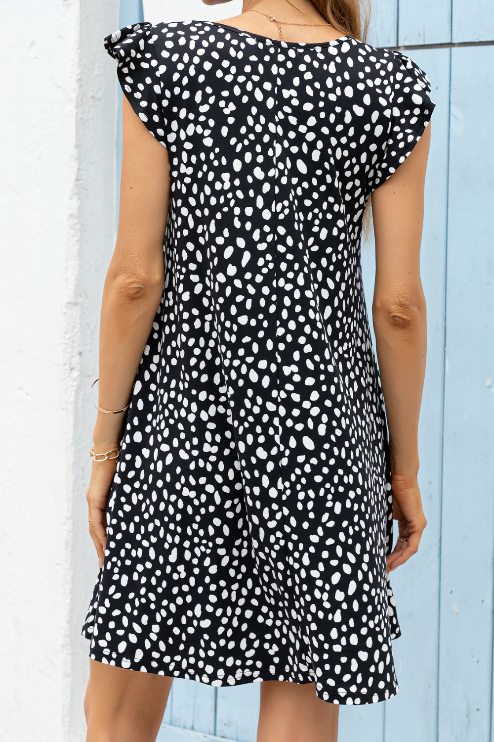 Butterfly Sleeve Round Neck Dress Dresses- Doll Fits