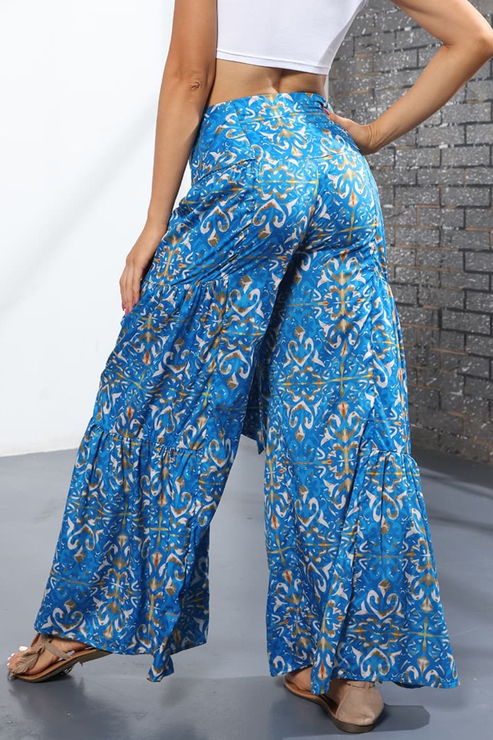 Printed High-Rise Tied Culottes - Doll Fits