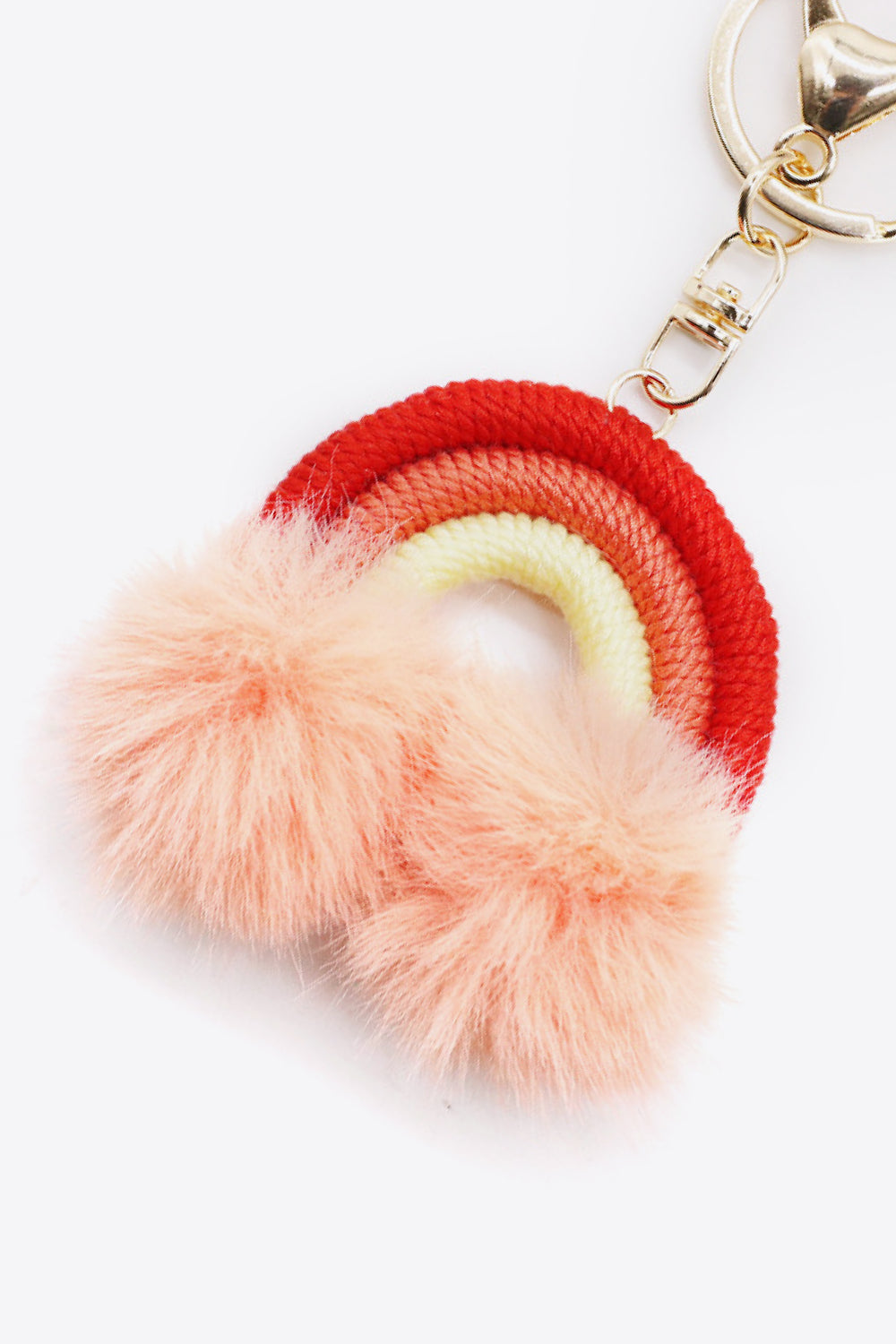 Assorted 4-Pack Rainbow Pom Pom Keychain Keychains- Doll Fits