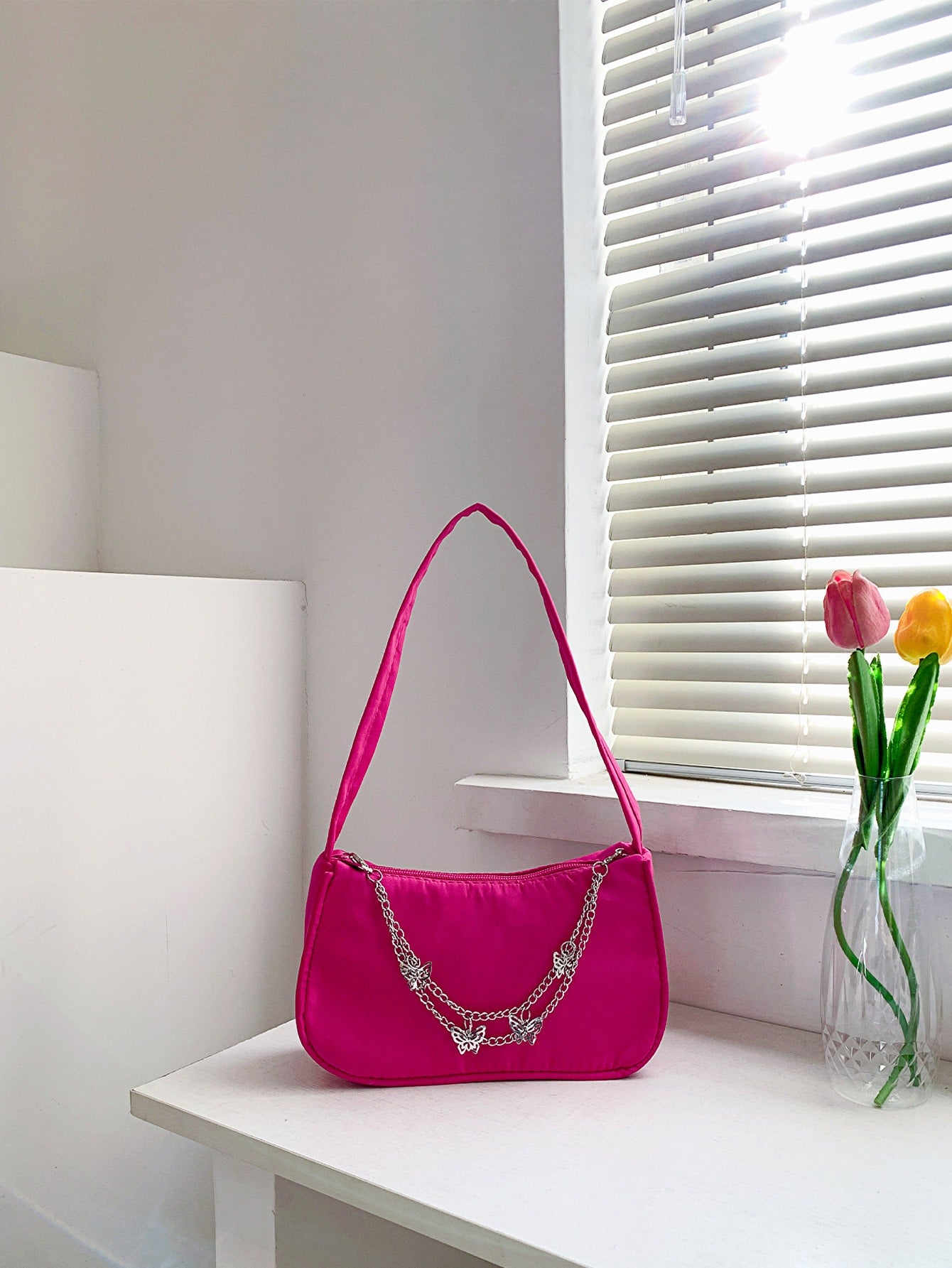 Butterfly Charm Polyester Hand Bag Handbags- Doll Fits