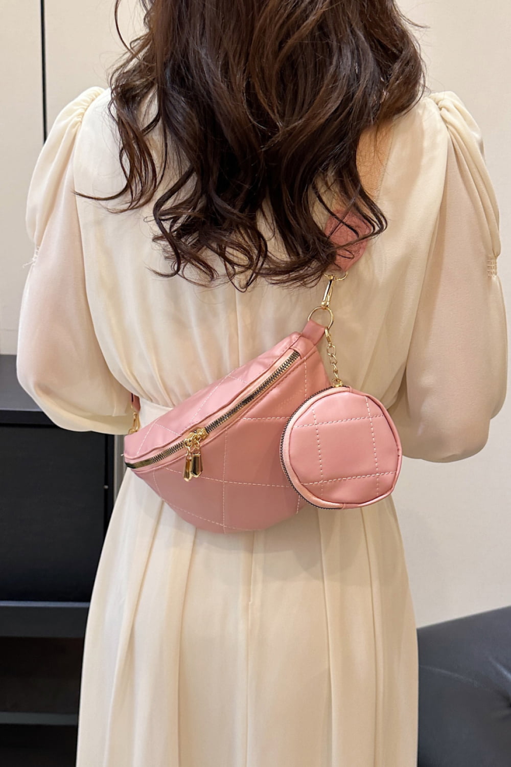 PU Leather Sling Bag with Small Purse Handbags- Doll Fits