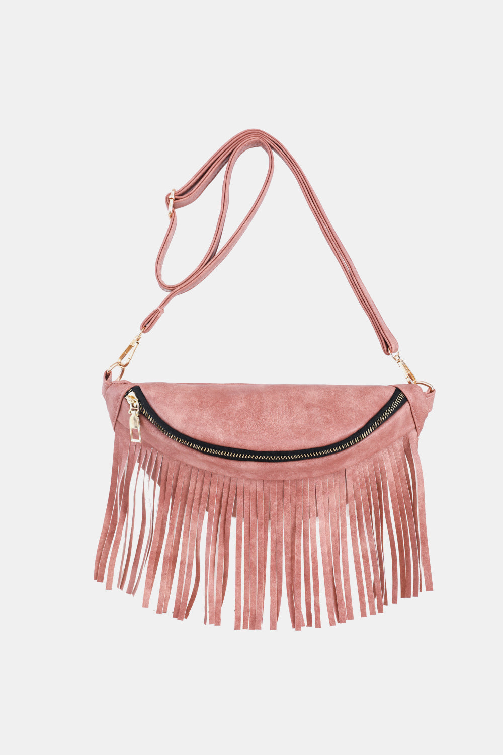 Fringed PU Leather Sling Bag - Doll Fits