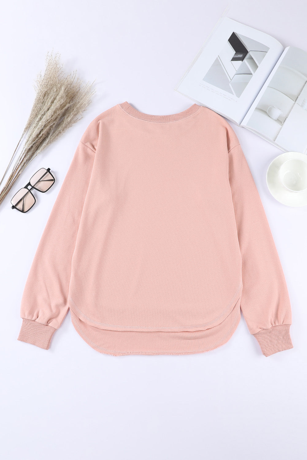 Side Slit Drop Shoulder Sweatshirt Shirts & Tops- Doll Fits
