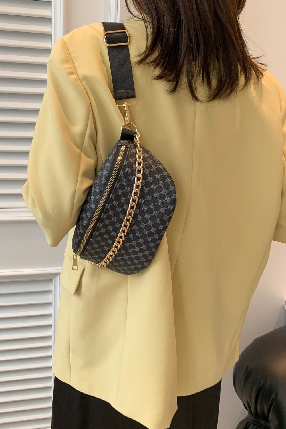 Printed PU Leather Sling Bag - Doll Fits