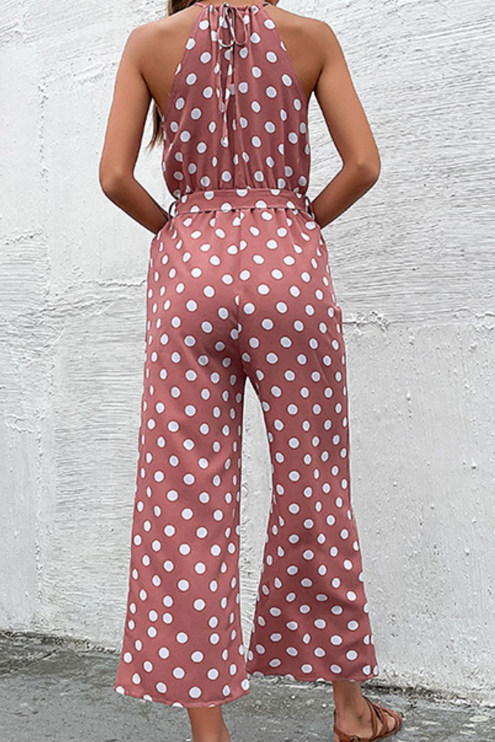Polka Dot Grecian Wide Leg Jumpsuit  Jumpsuits & Rompers- Doll Fits