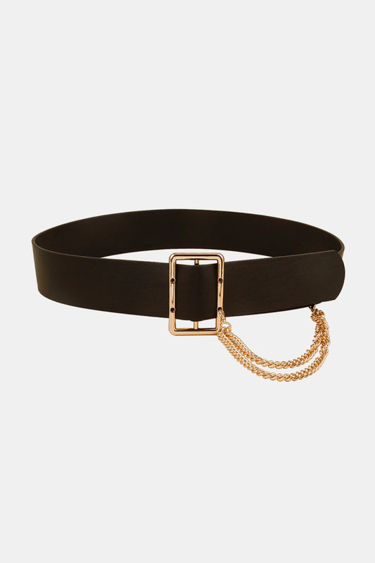 PU Leather Wide Belt with Chain  Belts- Doll Fits