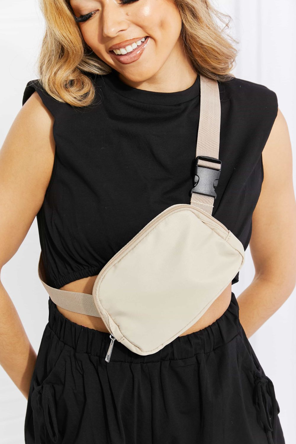 Buckle Zip Closure Fanny Pack Handbags- Doll Fits