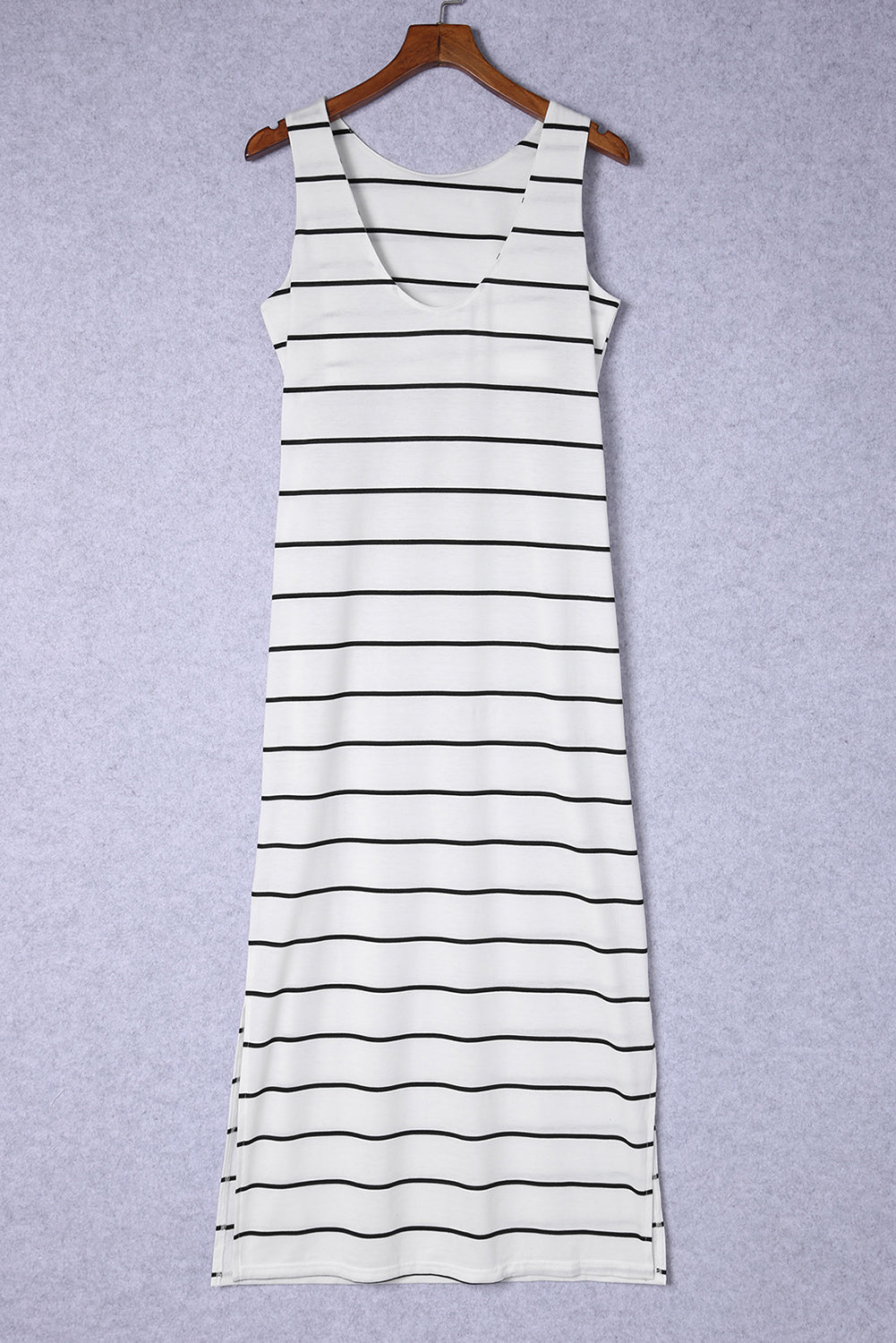Striped Slit Sleeveless Maxi Dress  Dresses- Doll Fits