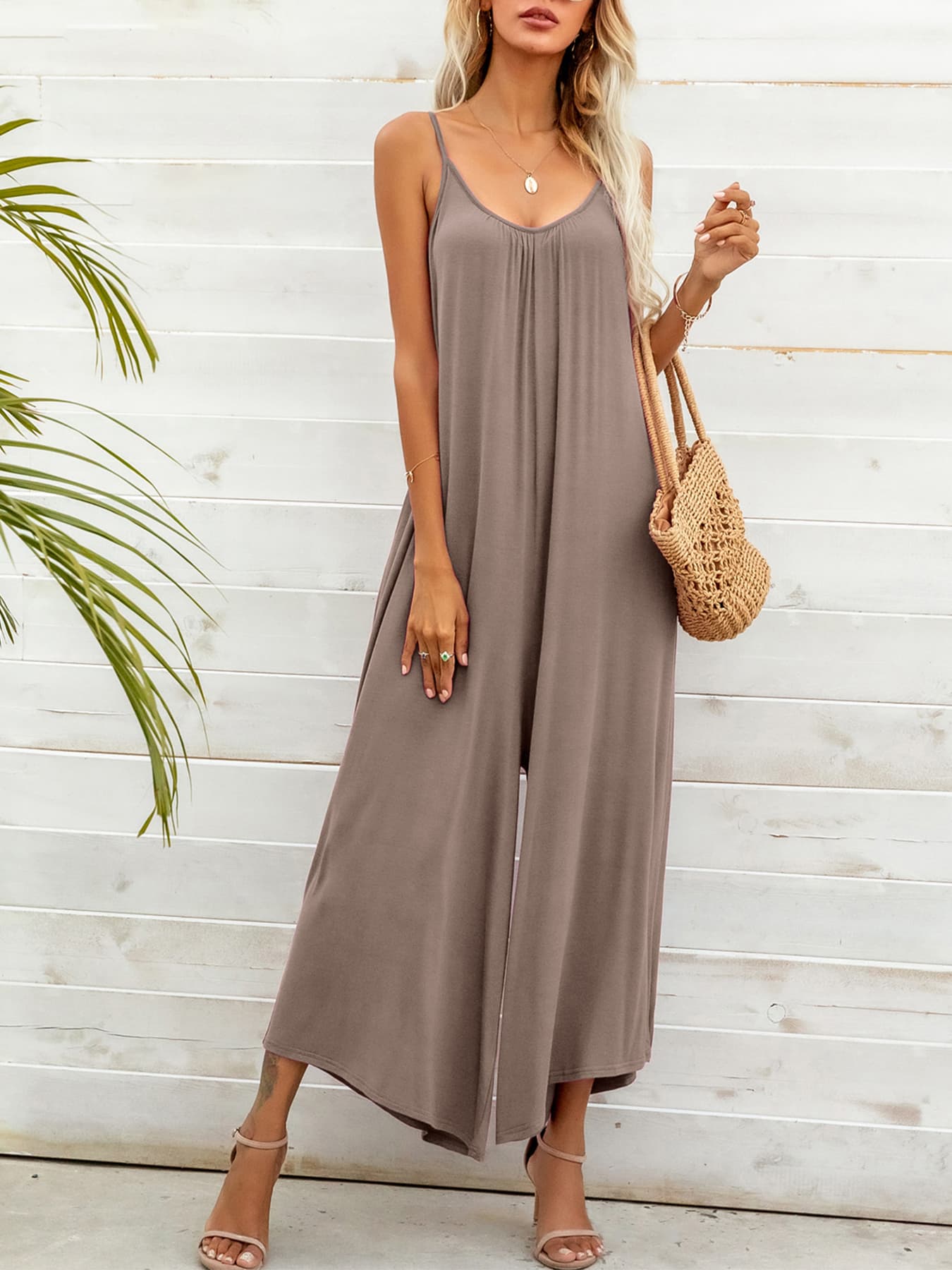 Spaghetti Strap Scoop Neck Jumpsuit  Jumpsuits & Rompers- Doll Fits