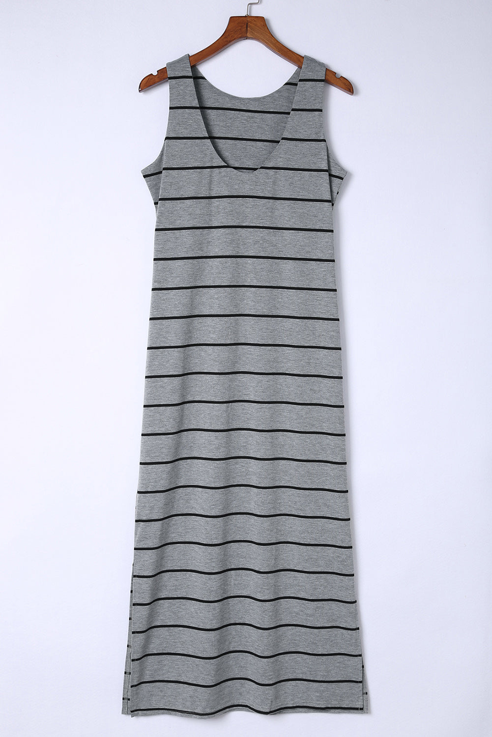 Striped Slit Sleeveless Maxi Dress  Dresses- Doll Fits