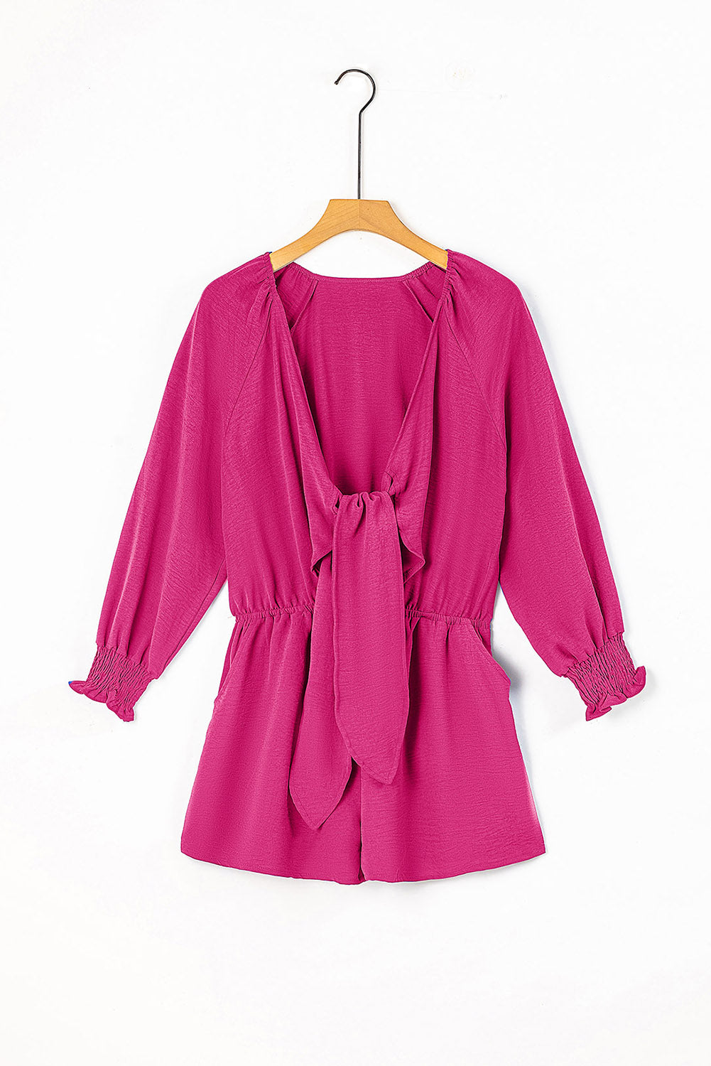 Tied Flounce Sleeve Plunge Romper  Jumpsuits & Rompers- Doll Fits