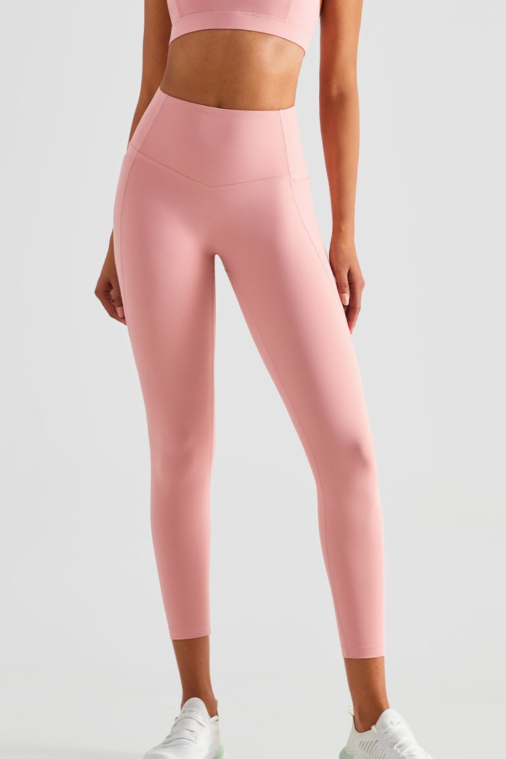Wide Waistband Sports Leggings with Pockets  - Doll Fits
