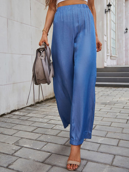 Smocked Waist Long Straight Pants  - Doll Fits
