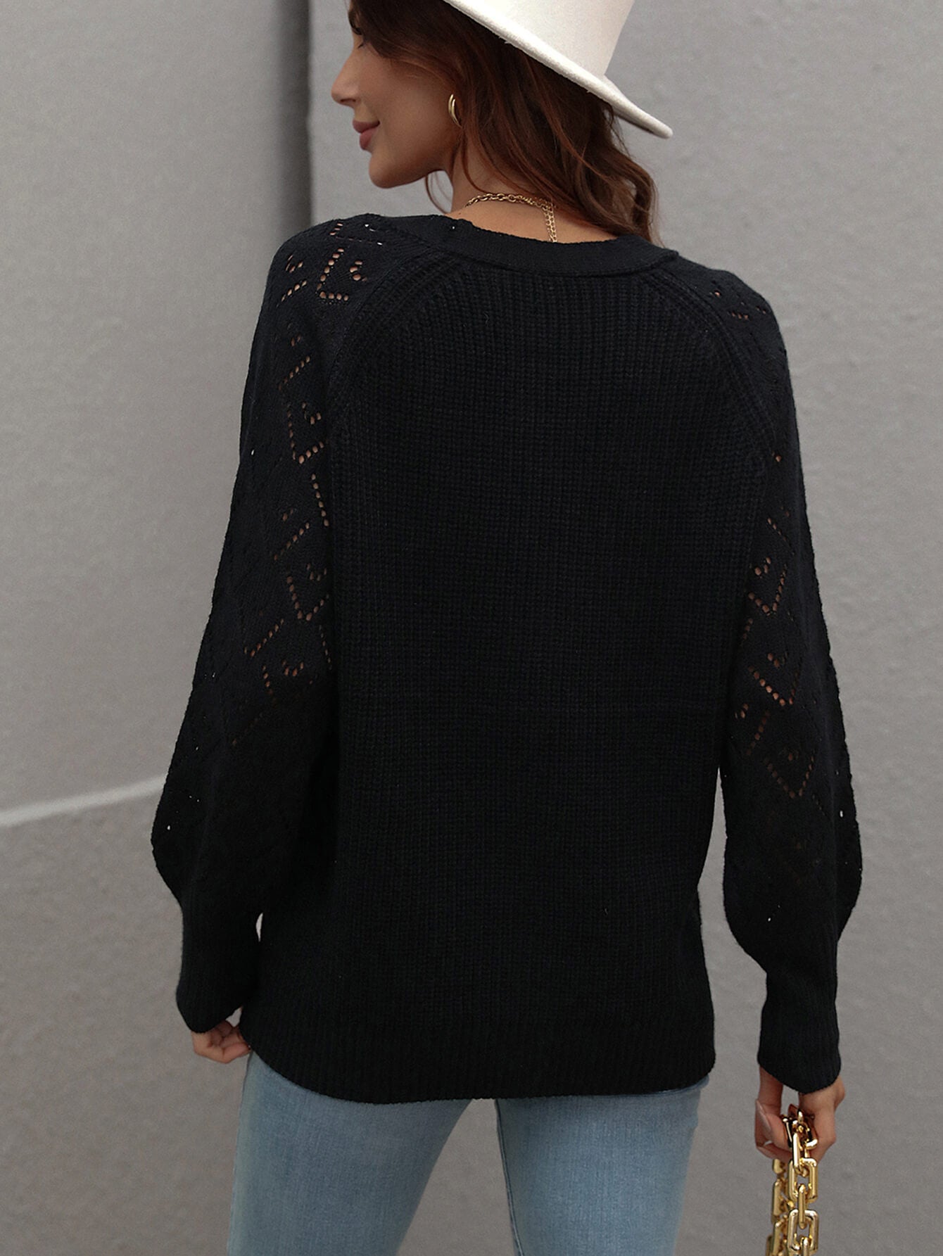 Rib-Knit Plunge Raglan Sleeve Cardigan  Coats & Jackets- Doll Fits