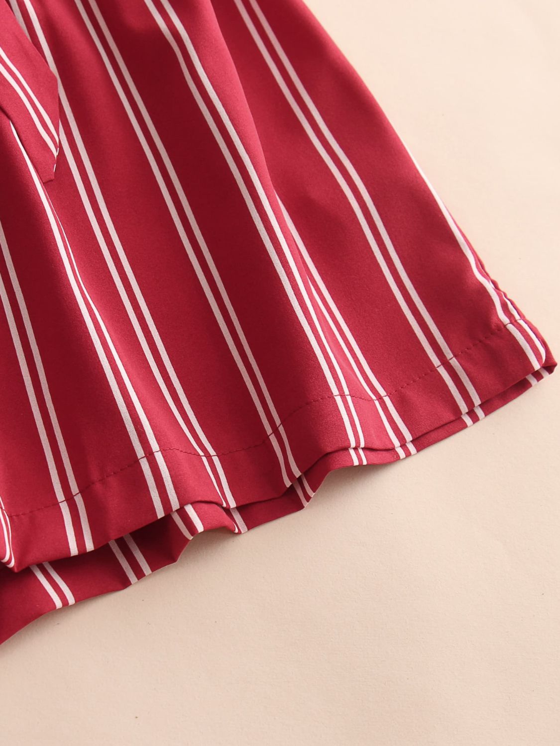 Striped Tie Belt Shorts  Shorts- Doll Fits