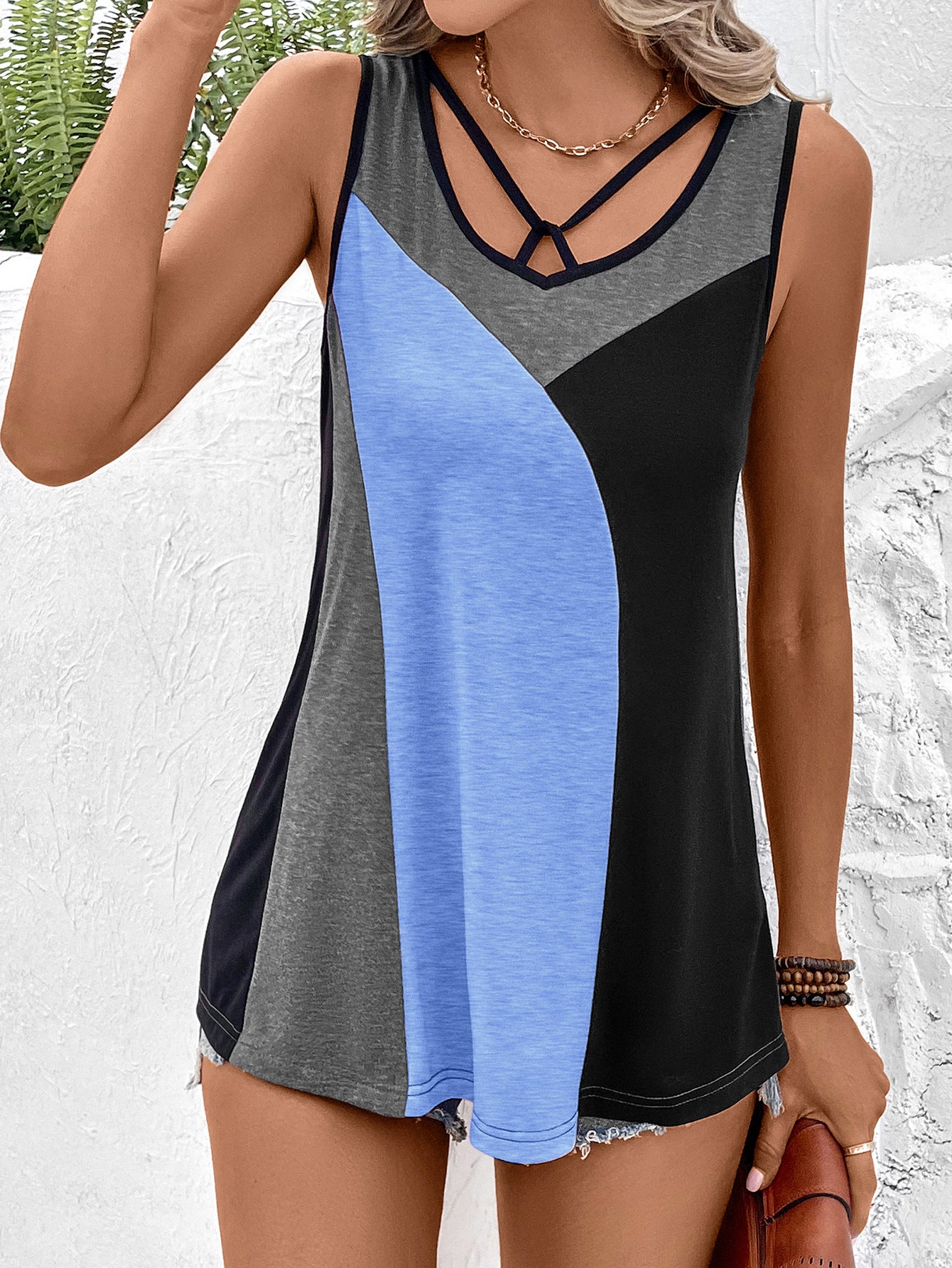 Color Block Tank Top  Shirts & Tops- Doll Fits