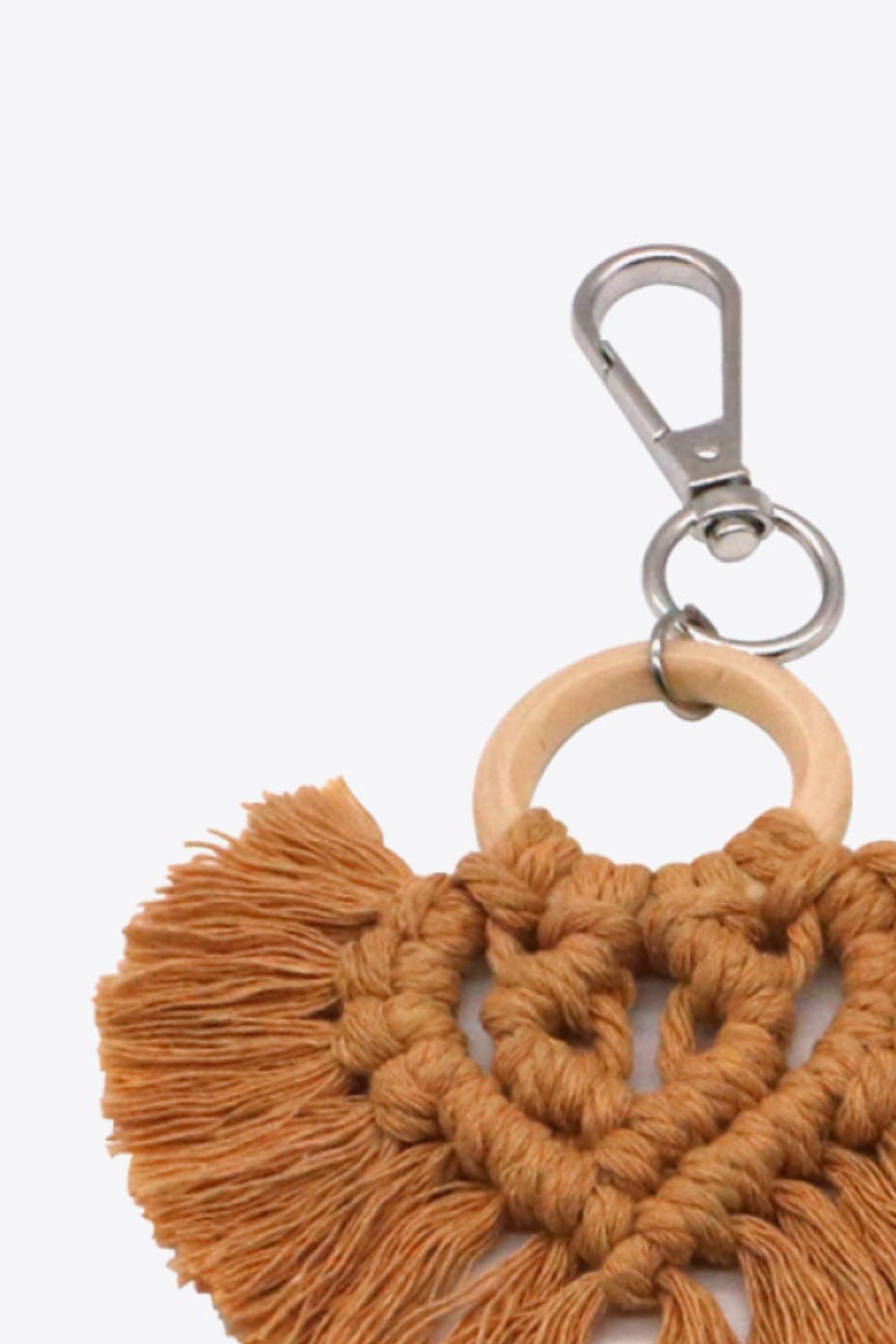Assorted 4-Pack Heart-Shaped Macrame Fringe Keychain  Keychains- Doll Fits