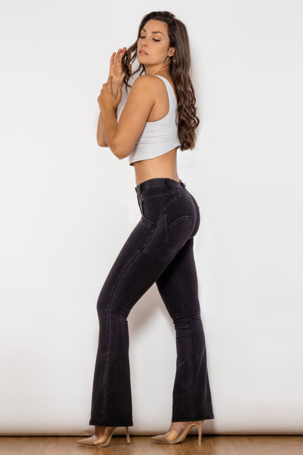 Buttoned Flare Jeans  Pants- Doll Fits