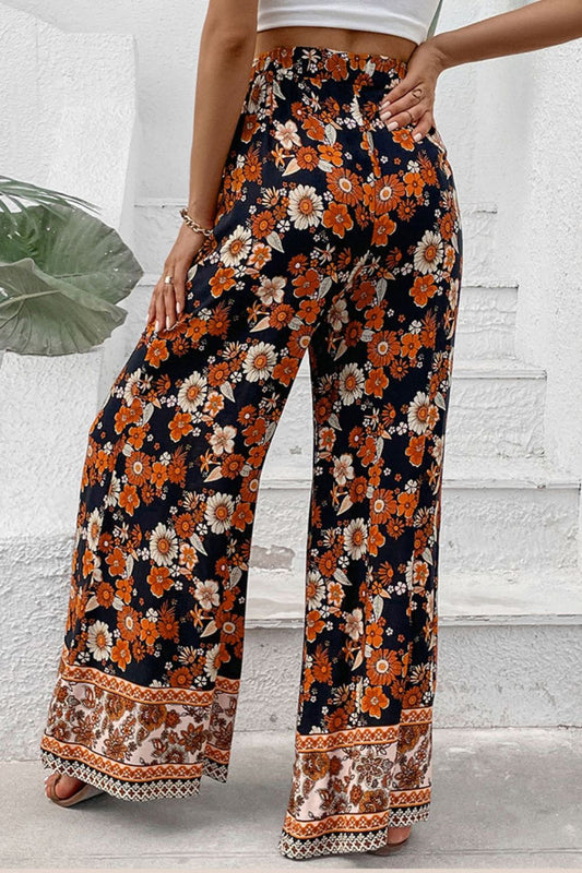 Floral Wide Leg Pants with Pockets  Pants- Doll Fits