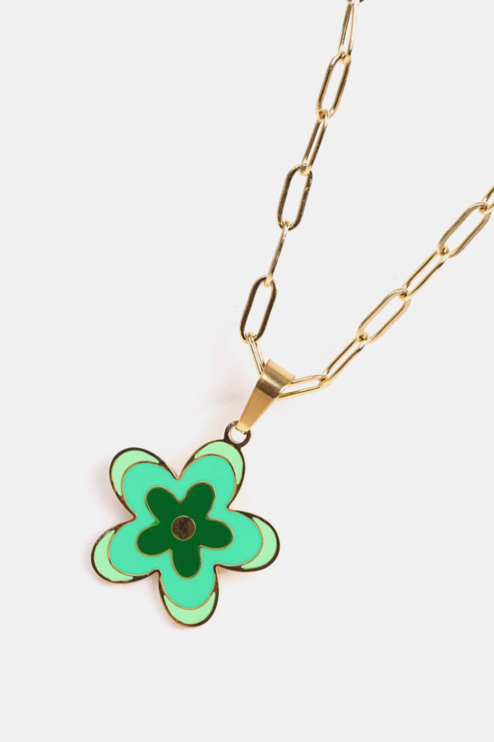 Flower Pendant Stainless Steel Necklace  Necklaces- Doll Fits