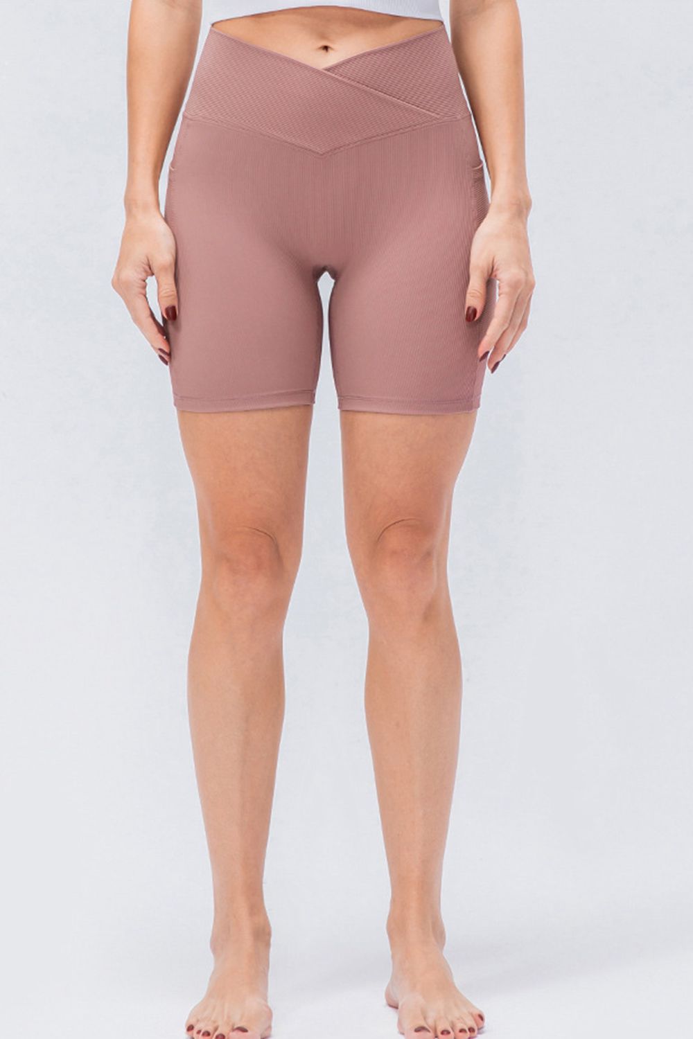 Slim Fit V-Waistband Sports Shorts  Activewear- Doll Fits