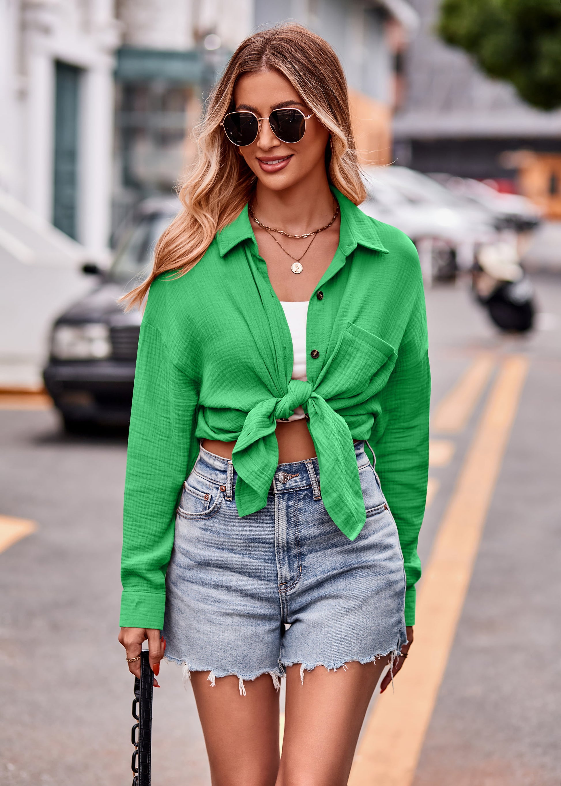 Textured Dropped Shoulder Longline Shirt  - Doll Fits