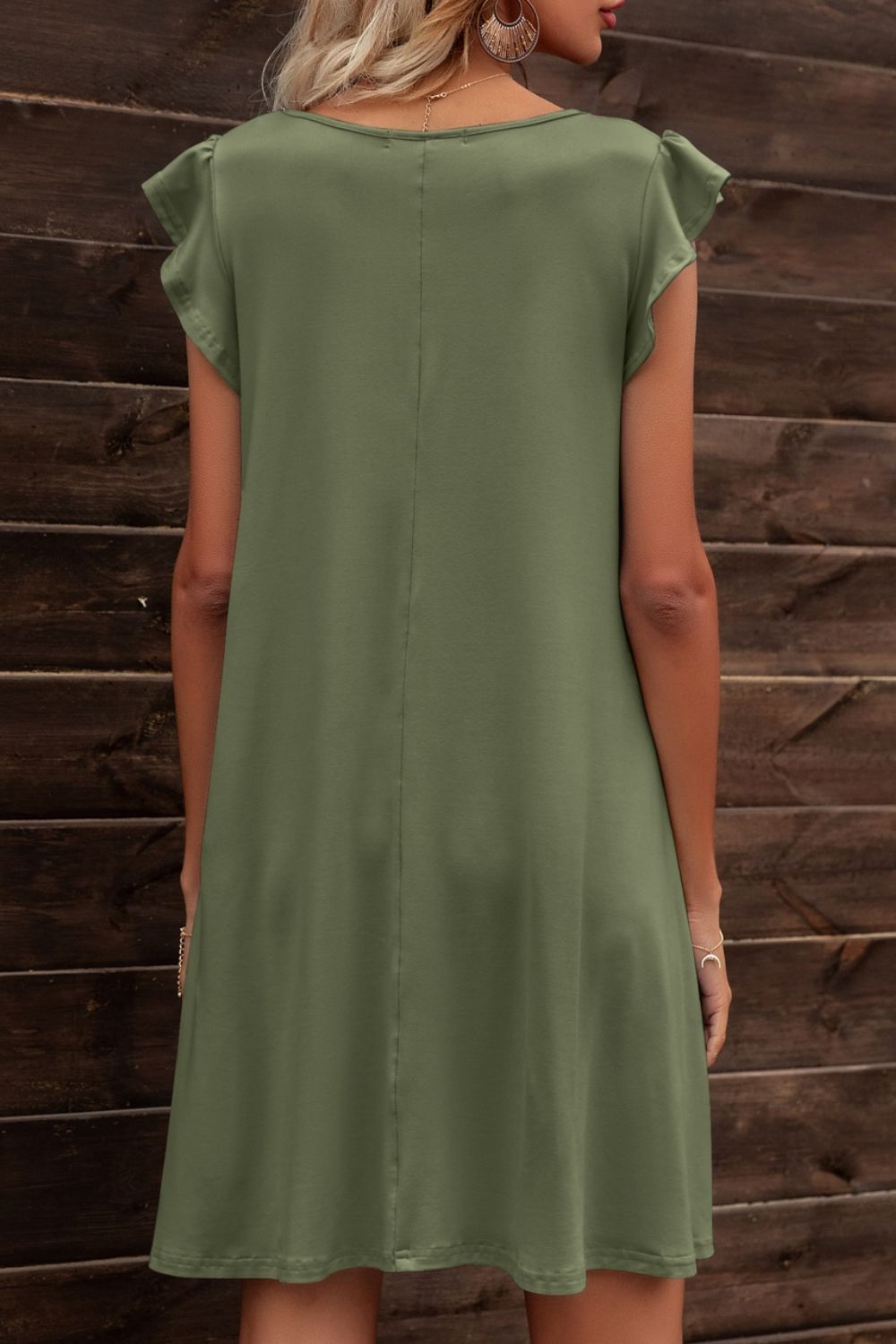 Butterfly Sleeve Round Neck Dress  Dresses- Doll Fits