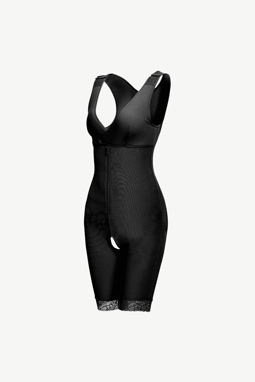 Full Size Lace Trim Shapewear Bodysuit with Zipper  Shapewear- Doll Fits