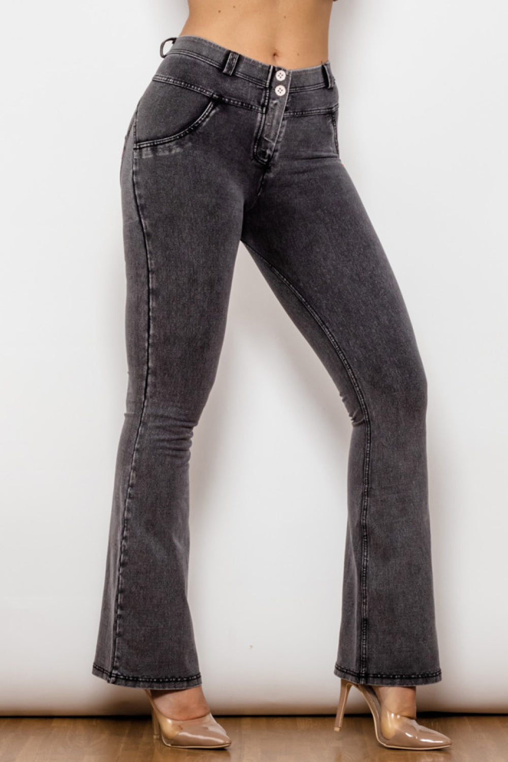 Two-Button Flare Jeans  Pants- Doll Fits