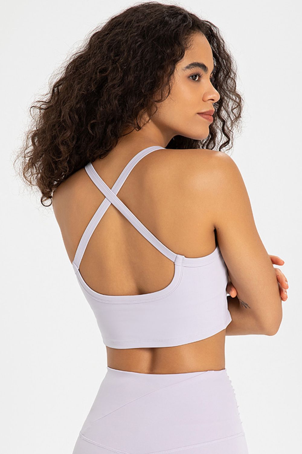 Crisscross Back V-Neck Sports Bra  Activewear- Doll Fits