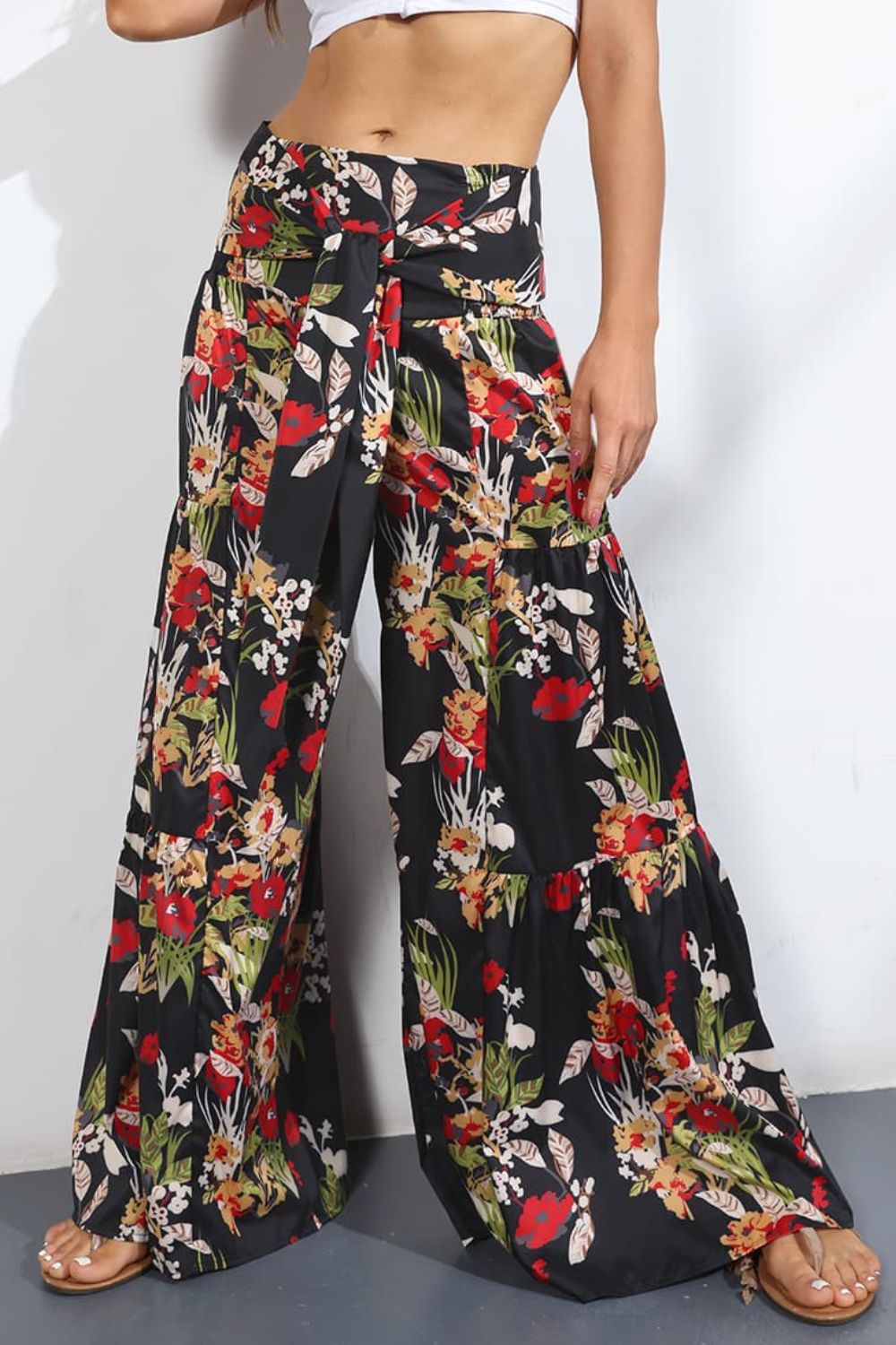 Printed High-Rise Tied Culottes  - Doll Fits