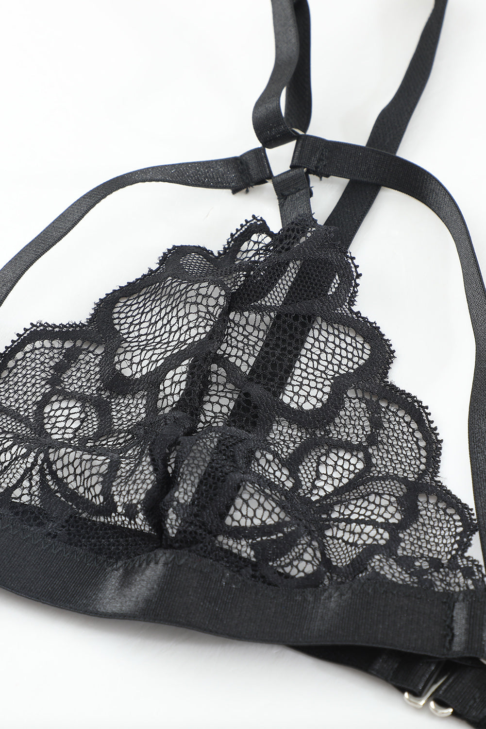 Strappy Three-Piece Lace Lingerie Set  Lingerie- Doll Fits