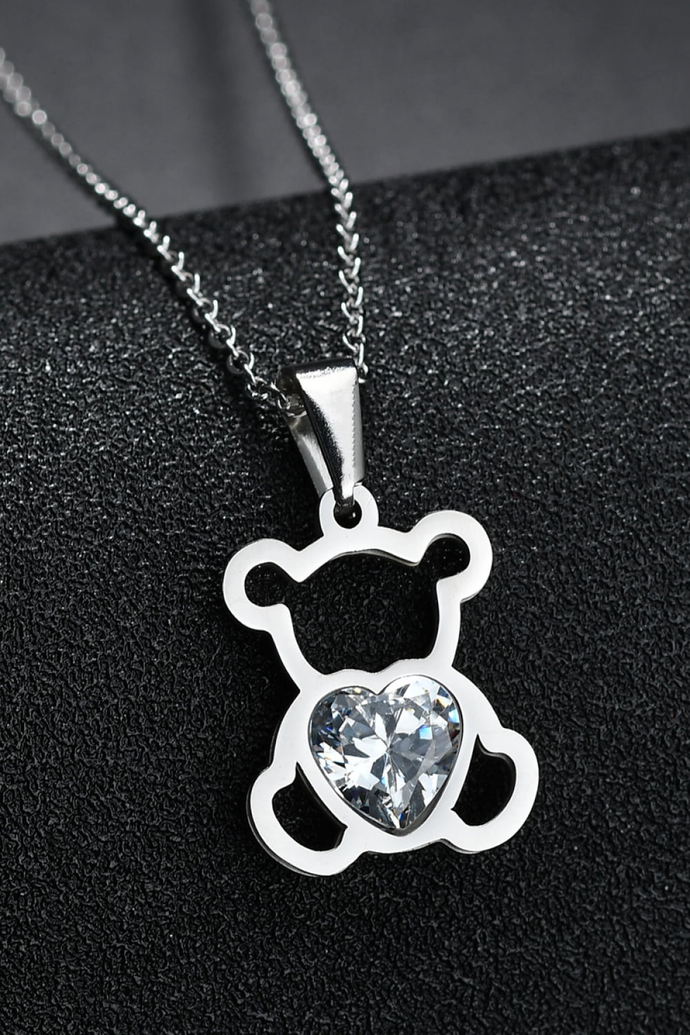 Bear Pendant Stainless Steel Necklace  Necklaces- Doll Fits
