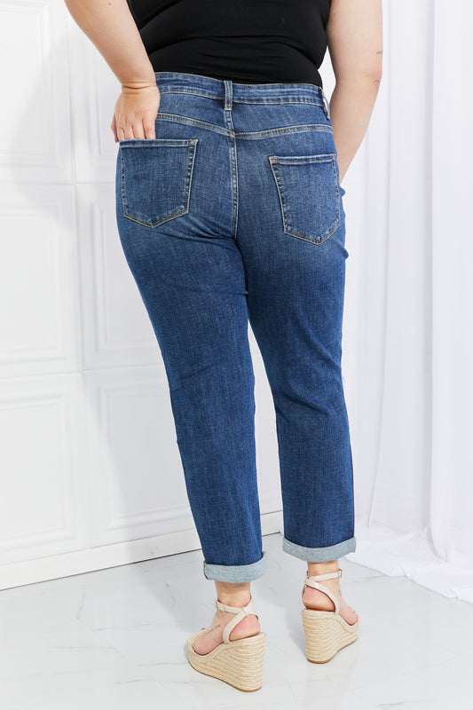 Vervet by Flying Monkey Full Size Distressed Cropped Jeans with Pockets  Pants- Doll Fits