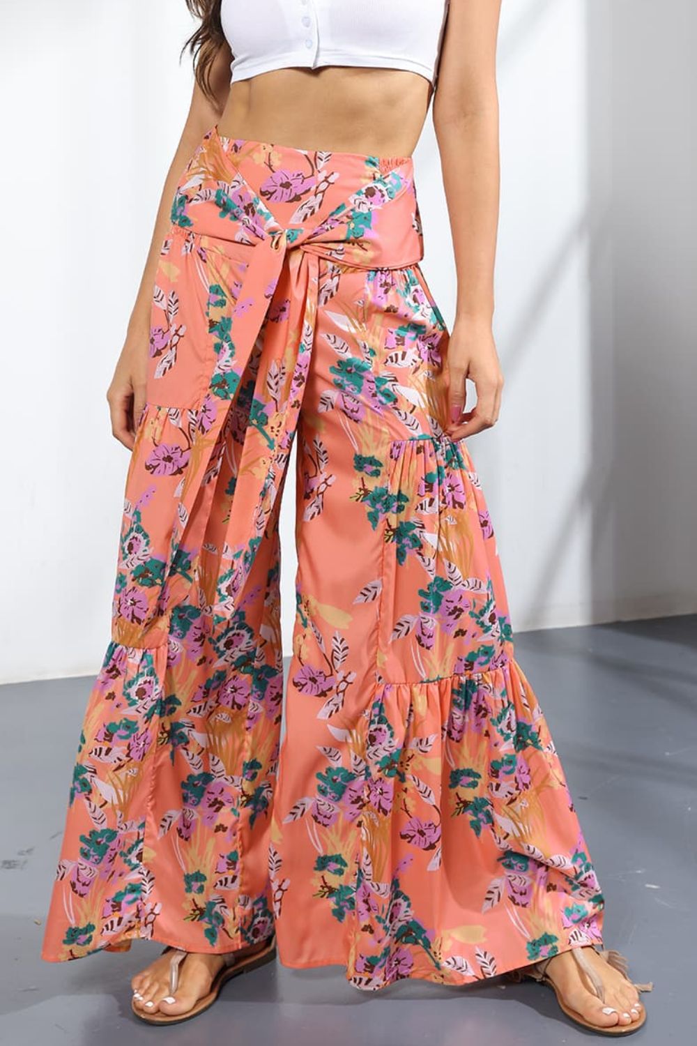 Printed High-Rise Tied Culottes  - Doll Fits