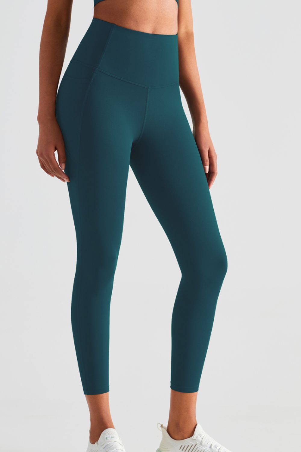 Wide Waistband Sports Leggings with Pockets  - Doll Fits