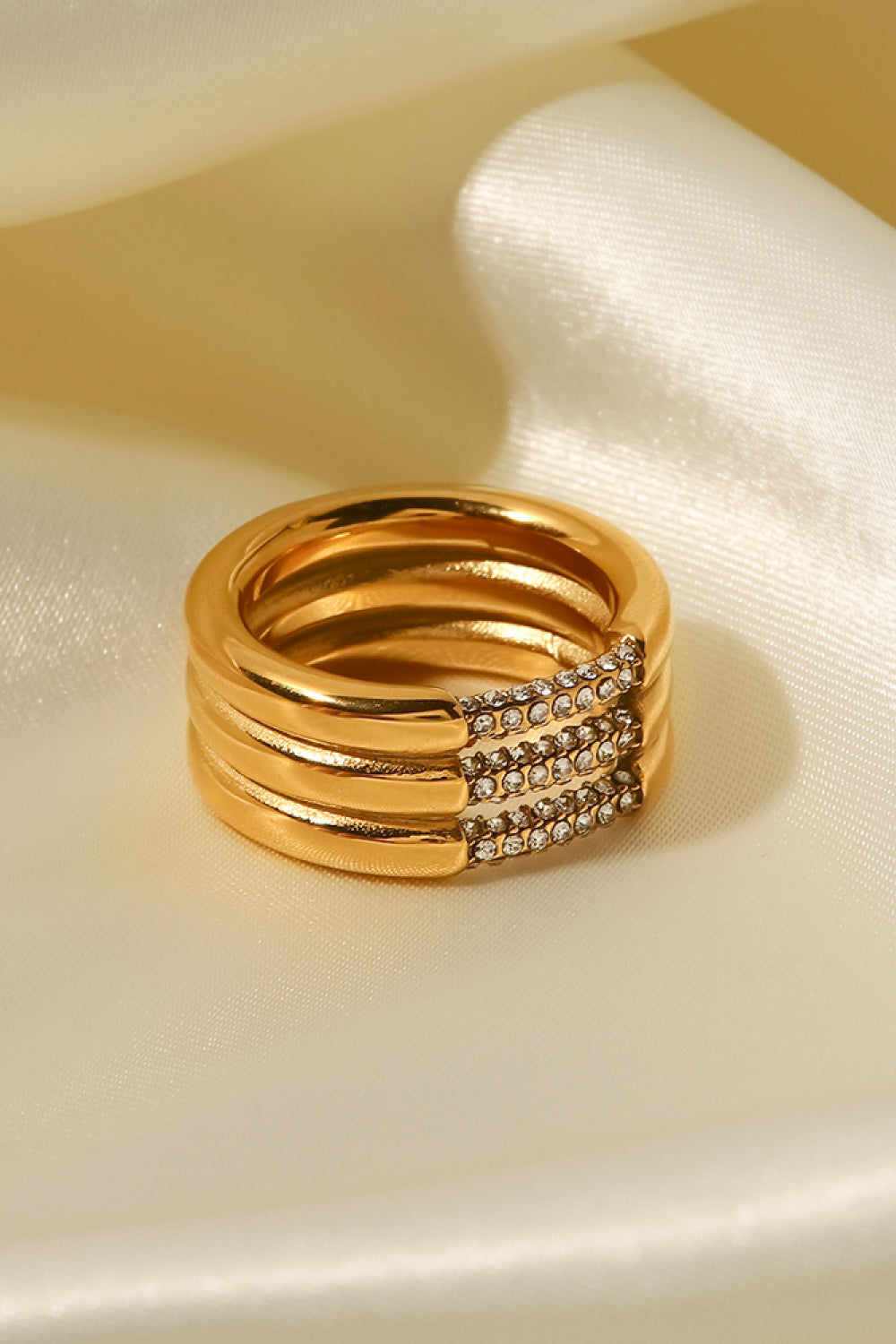 Triple-Layered Rhinestone Ring  Rings- Doll Fits