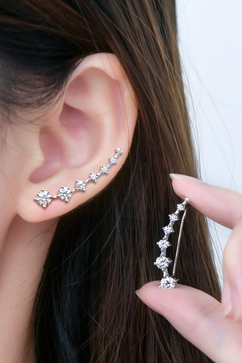 1.9 Carat Moissanite 925 Sterling Silver Earrings  Earrings- Doll Fits