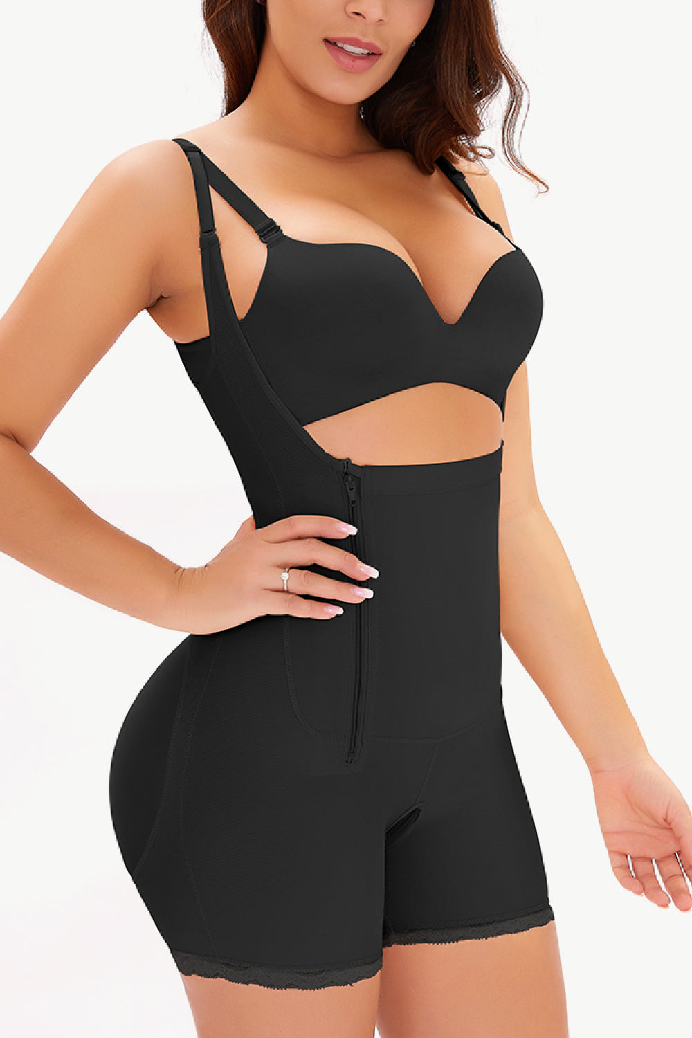 Full Size Side Zipper Under-Bust Shaping Bodysuit  Shapewear- Doll Fits