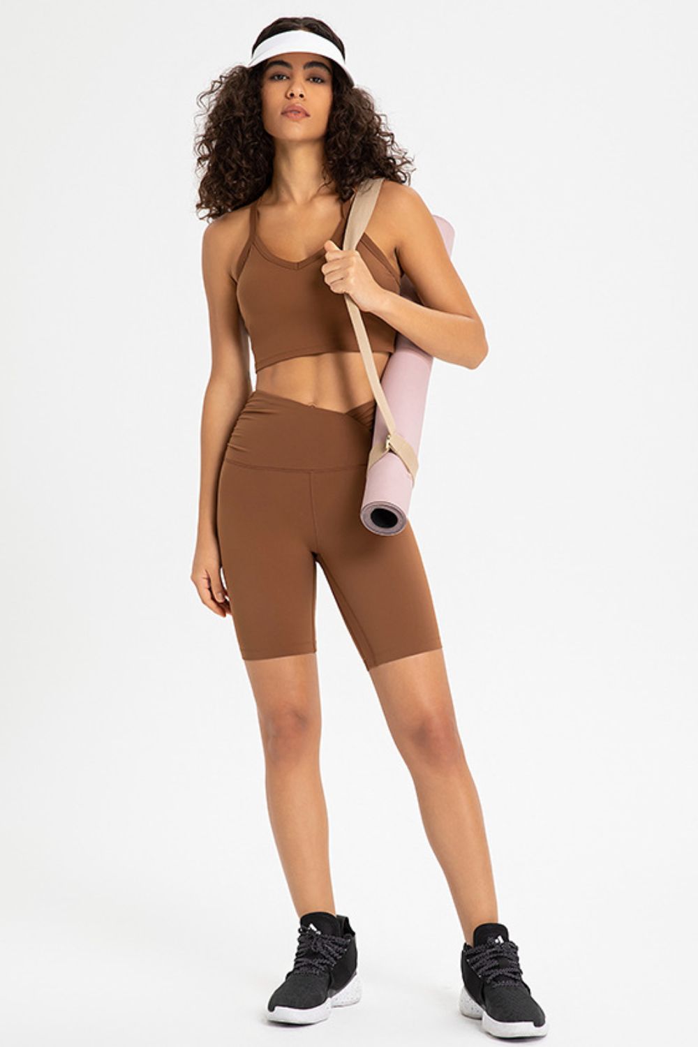 Crisscross Back V-Neck Sports Bra  Activewear- Doll Fits