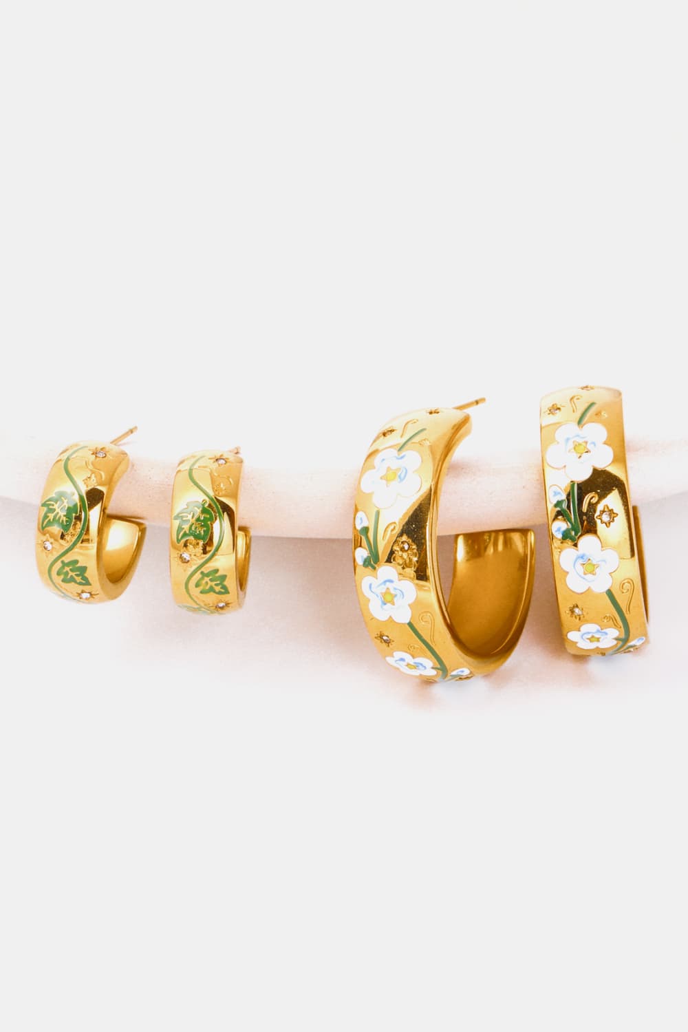 Stainless Steel 18K Gold Plated Ring Shape C-Hoop Earrings  Earrings- Doll Fits