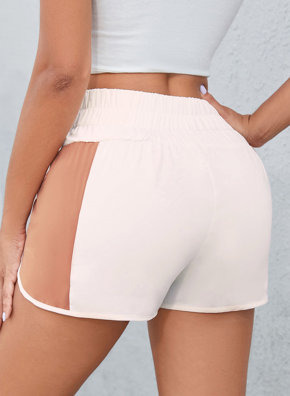 Color Block Wide Waistband Shorts  - Doll Fits
