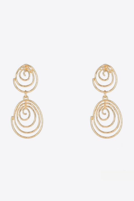 18K Gold-Plated Alloy Spiral Earrings  Earrings- Doll Fits