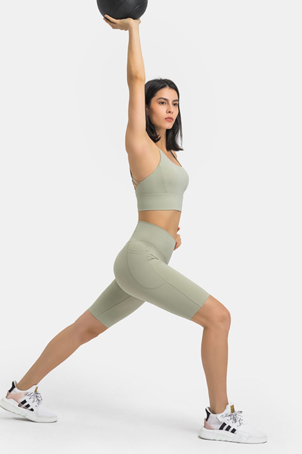 High Waist Biker Shorts with Pockets  Activewear- Doll Fits